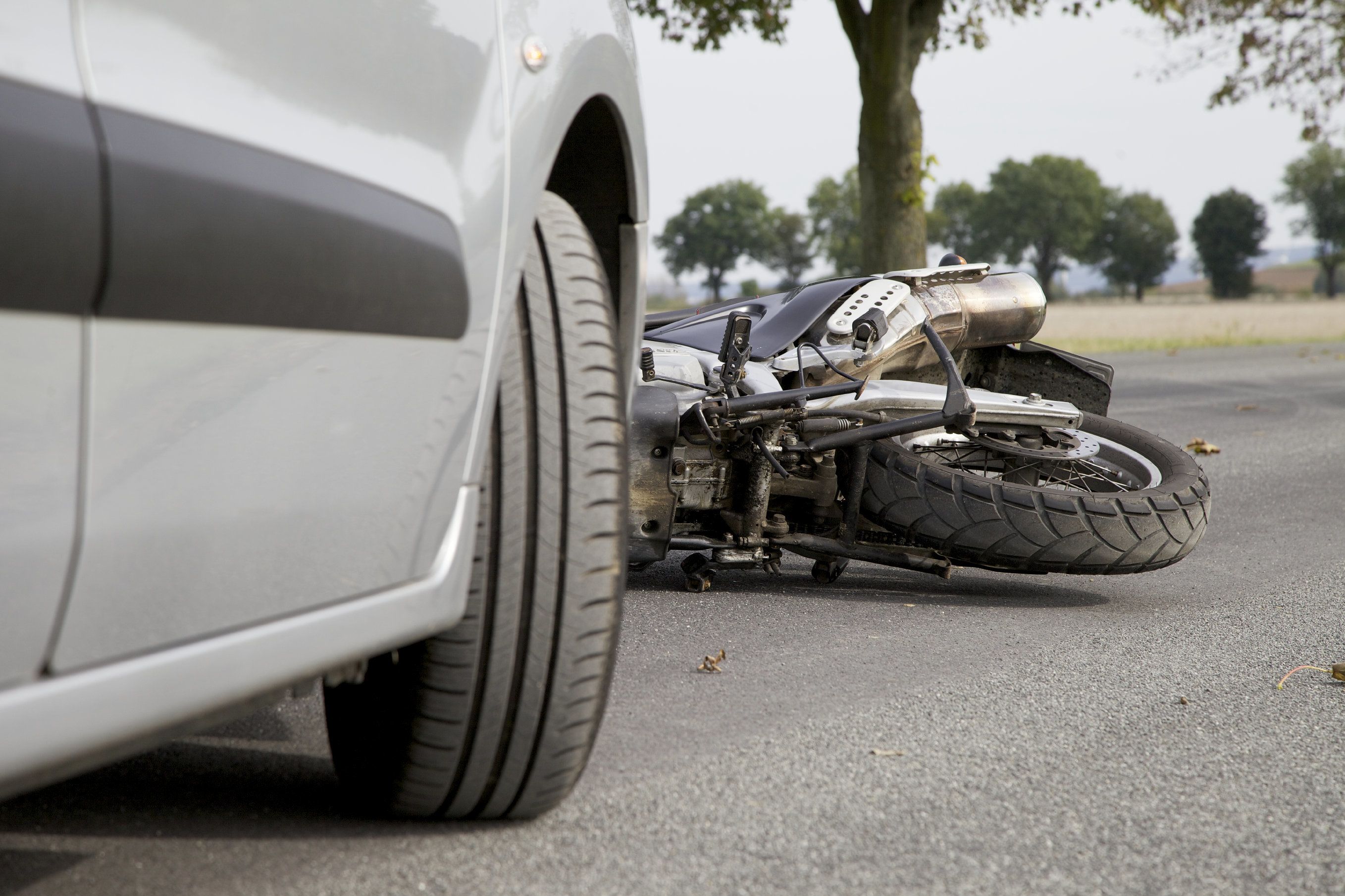 Scene of motorcycle accident